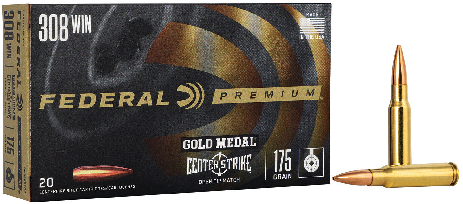 Federal GM308OTM2   308 Cal 175 gr Open Tip Match (OTM) 20 Per Box/10 Cs