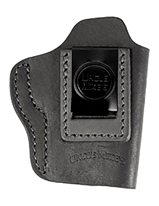 Uncle Mikes-leather(1791) UMIWB3MBLA Inside the Waistband IWB Size 03, Matte Black Leather, Compatible w/Taurus GX4, Glock 42/43, Belt Clip Mount Right Hand