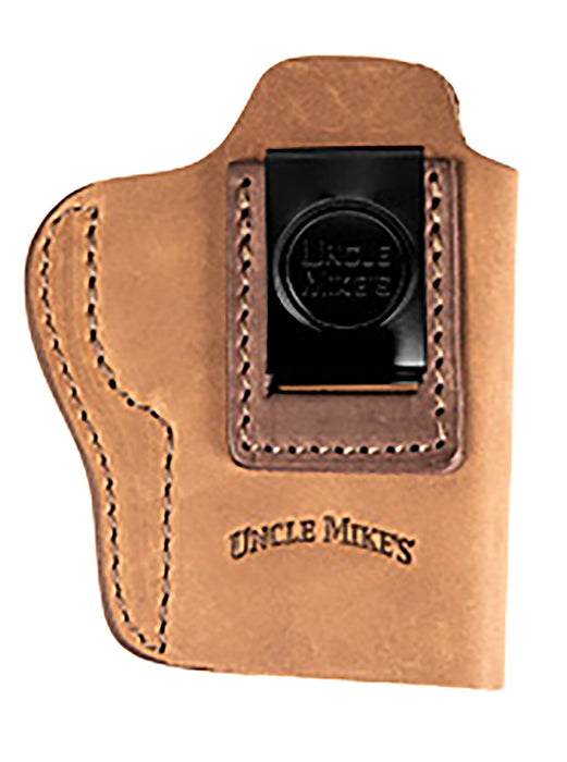 Uncle Mikes-leather(1791) UMIWB4BRWA Inside the Waistband  IWB, Size 04, Brown Leather, Compatible w/Glock 17/19, Belt Clip Mount, Right Hand