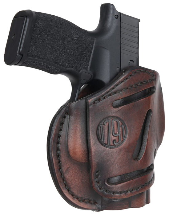 1791 Gunleather 3WH2VTGA 3-Way  IWB/OWB Size 02 Vintage Leather Belt Loop Fits Ruger LCP Fits S&W Bodyguard Fits Glock 42 Ambidextrous Hand