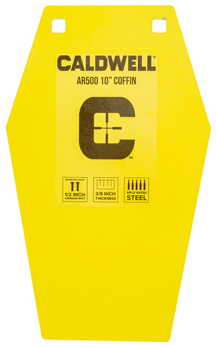 Caldwell 1116693 C  10" Coffin CP4 Yellow Powder Coat AR500 Steel Hanging