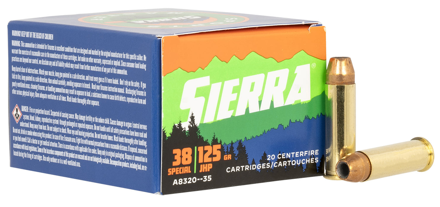 Sierra A832035 Outdoor Master  38 Special 125 gr Jacket Hollow Point Sport Master 20 Per Box