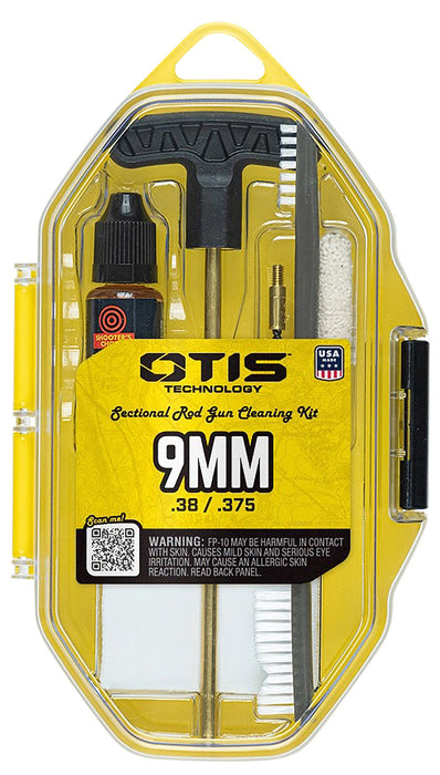 Otis FGSRS9MM 9mm Cleaning Kit For Pistol 9mm/.375/.38 Cal Yellow Plastic Box Case