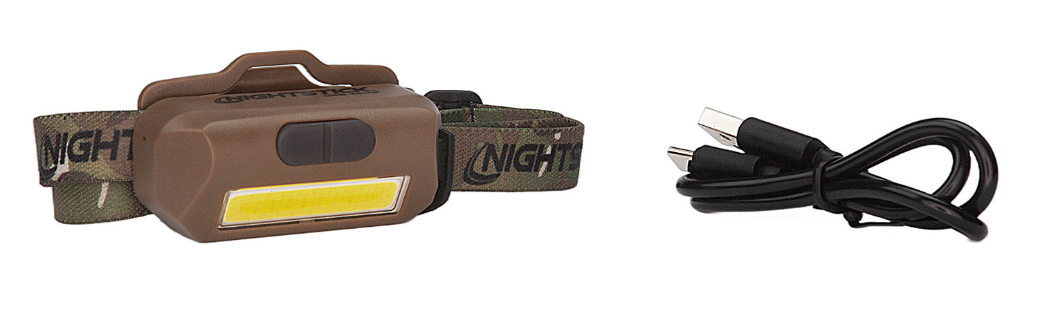 Nightstick USB4510F USB-4510F Multi-Flood Flat Dark Earth 35/60/250 Lumens Green/Red/White LED Bulb Clip-On/Camo Strap