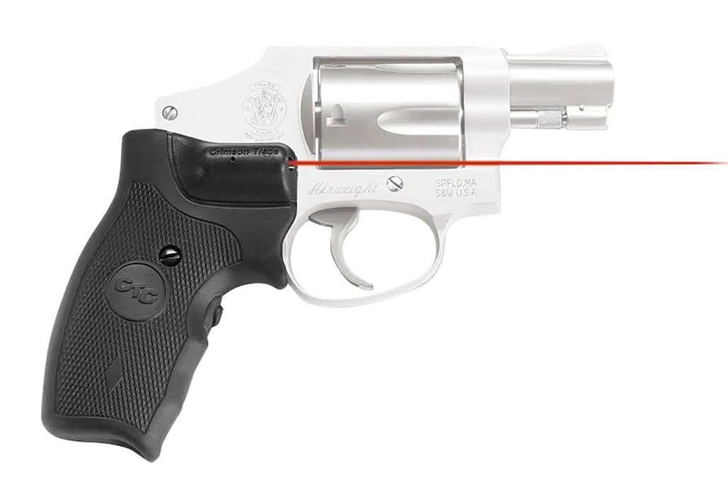 Crimson Trace 011150 Lasergrips  Fits S&W J-Frame Round Butt, Red Laser 633nM Wavelength 5mW Output, Black Polymer Extended