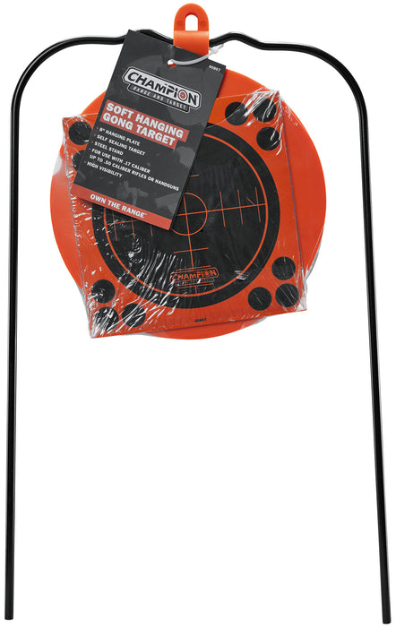 Champion Targets 40867 Gong  Champion Centerfire Hanging Metal Target/ Black/Orange