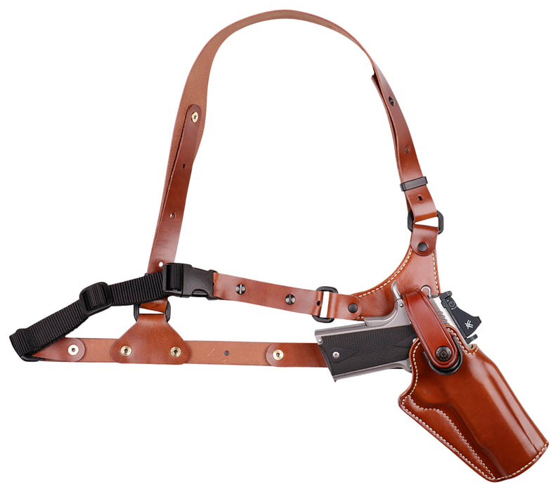 Galco GA880R Great Alaskan Chest Holster Fits Chest Up To 54" Tan Leather Shoulder/Torso Strap Fits Springfield XDM Elite Right Hand