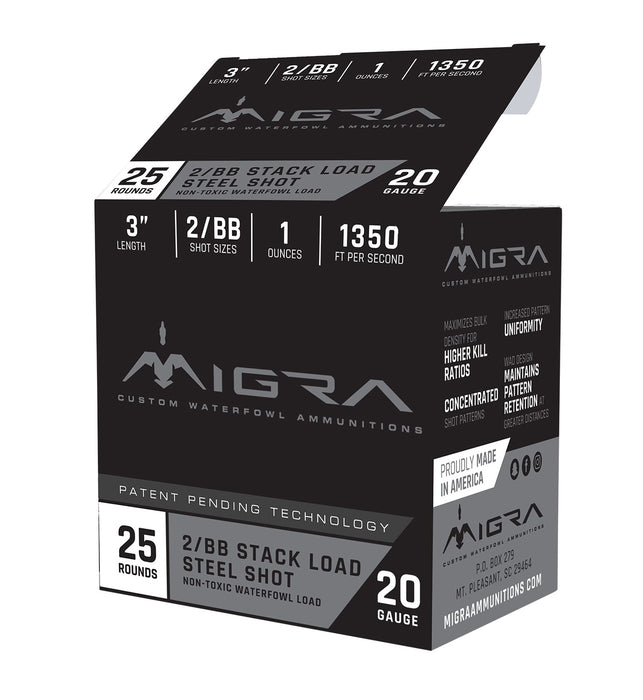 Migra Ammunitions M20SB46   20 Gauge 3" 1 oz 4,6 Shot 25 Per Box/ 10 Cs