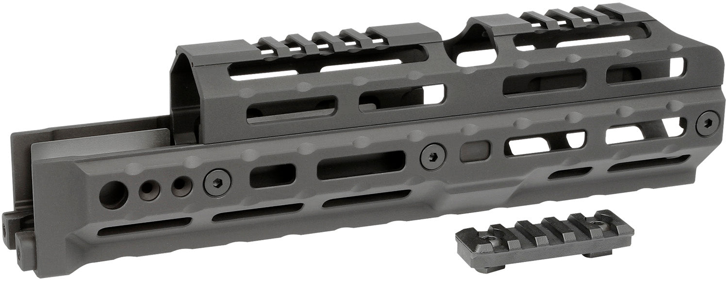 Midwest Industries MIAKALPHA100 Alpha  Drop-in Aluminum Black Hardcoat Anodized 5 Slot Picatinny Rail AK-Platform 10" Long Compatible w/M-LOK