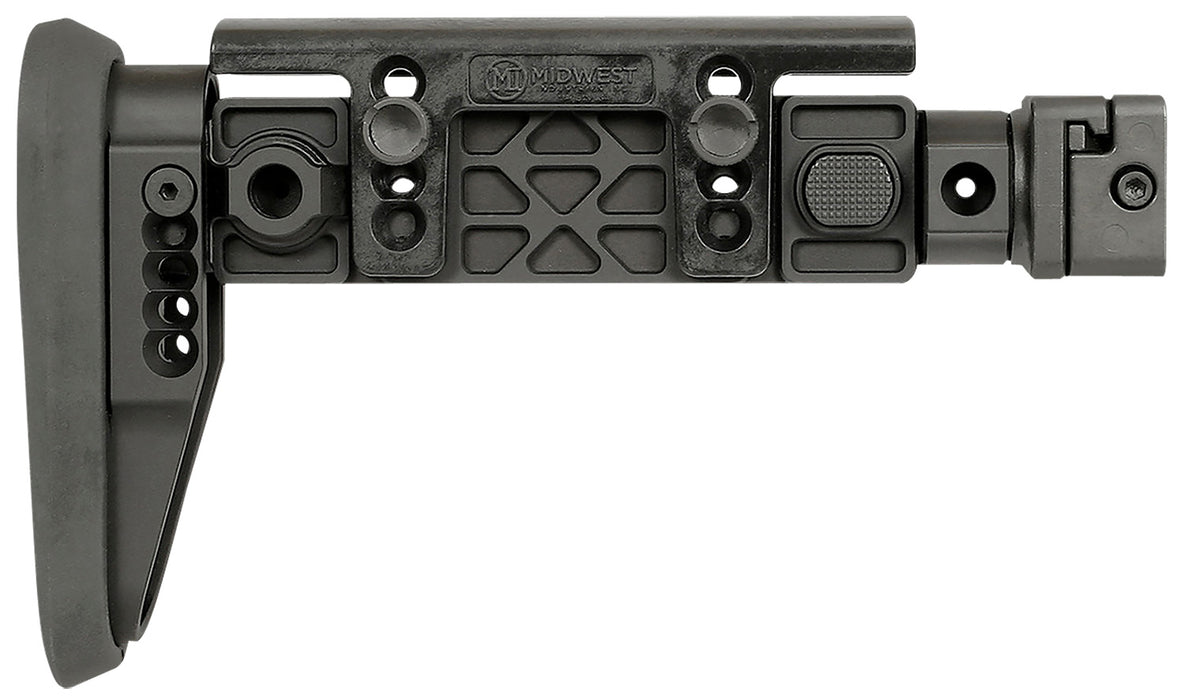 Midwest Industries MIAKALPHAFS Alpha Folding Stock Black Synthetic Side Folding Stock with Adjustable Cheekrest, Compatible w/ 1913 Picatinny Rail Adapter for AK-Platform