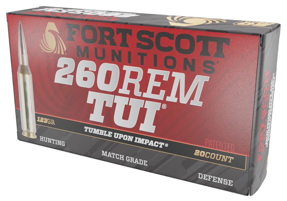 Fort Scott Munitions 260123SCV2 Tumble Upon Impact (TUI) Rifle 260 Rem 123 gr Solid Copper Spun (SCS) 20 Per Box/ 25 Cs