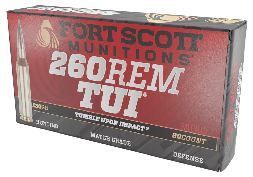 Fort Scott Munitions 260130SCV2 Tumble Upon Impact (TUI) Rifle 260 Rem 130 gr Solid Copper Spun (SCS) 20 Per Box/ 25 Cs