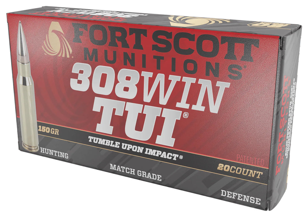 Fort Scott Munitions 308150SCV2 Tumble Upon Impact (TUI) Rifle .308 Win 150 gr Solid Copper Spun (SCS) 20 Per Box/ 10 Cs