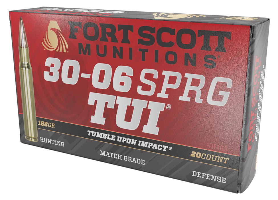 Fort Scott Munitions 3006168SCV Tumble Upon Impact (TUI) Rifle .30-06 Springfield 168 gr Solid Copper Spun (SCS) 20 Per Box/ 10 Cs