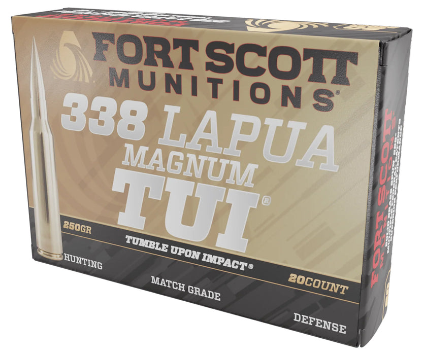 Fort Scott Munitions 338250SBV1 Tumble Upon Impact (TUI) Rifle 338 Lapua Mag 250 gr Solid Copper Spun (SCS) 20 Per Box/ 5 Cs