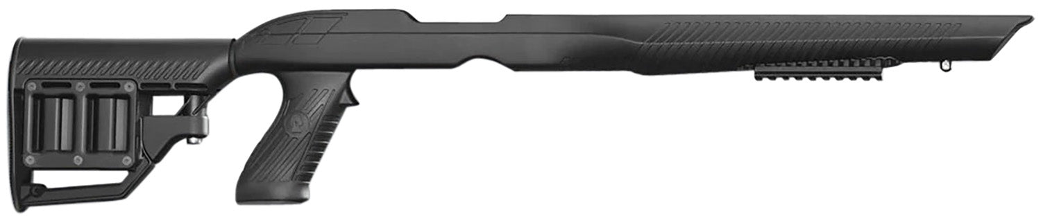 ADAPTIVE TACTICAL 1081039 Tac-Hammer RM4 Black Synthetic, Adjustable Stock with Magazine Compartments, Removable Barrel Inserts, Stowaway Accessory Rail, Fits Ruger 10/22 (Most Barrel Contours)