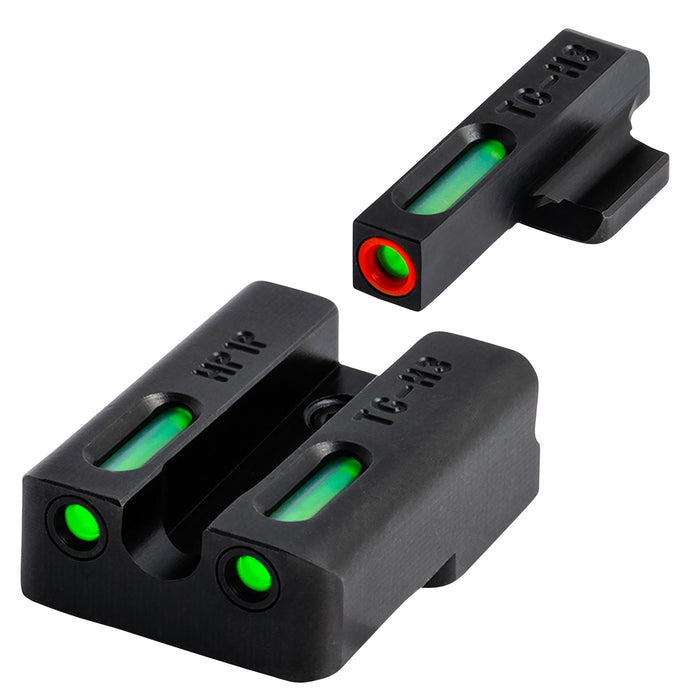 TruGlo TG13XD2PC TFX Pro  Black | Green Tritium & Fiber Optic Orange Outline Front Sight Green Tritium & Fiber Optic Rear Sight