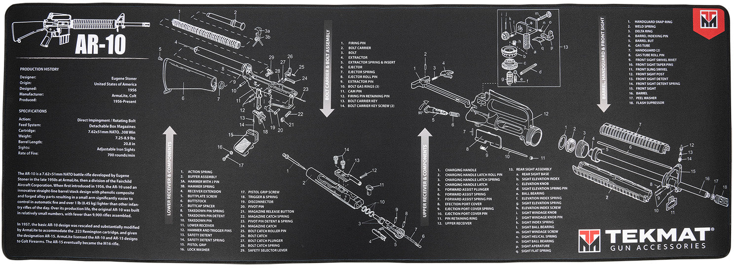 TekMat TEKR44AR10 AR-10 Cleaning Mat AR-10 Parts Diagram 15" x 44"