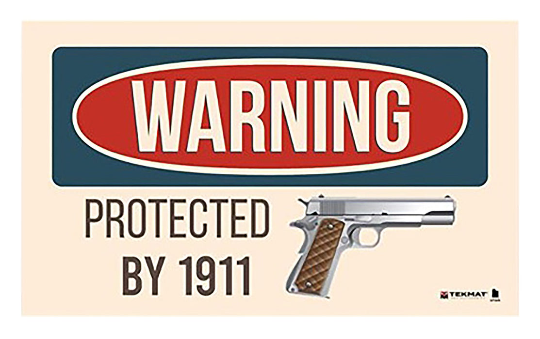 TekMat TEK42WARNING1911 Warning Protected By 1911 Door Mat 25" x 42"