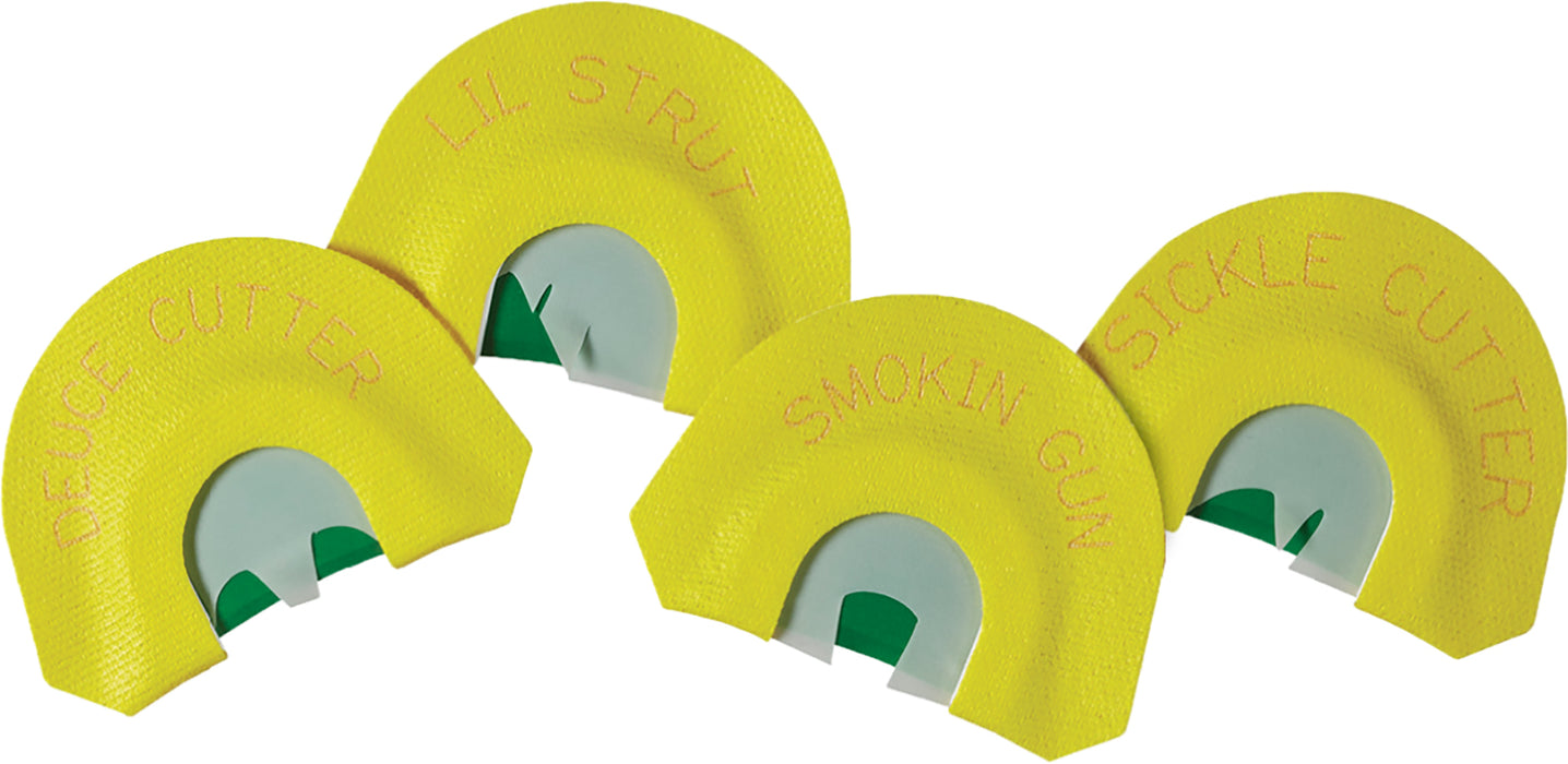 HS Strut STR05930 Premium Flex 4 Diaphragm Call Attracts Turkey Species Yellow Contains 4 Calls