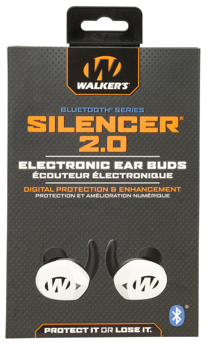 Walker's GWPSLCR2BTWHT Silencer 2.0  In The Ear Sports South Exclusive White Polymer