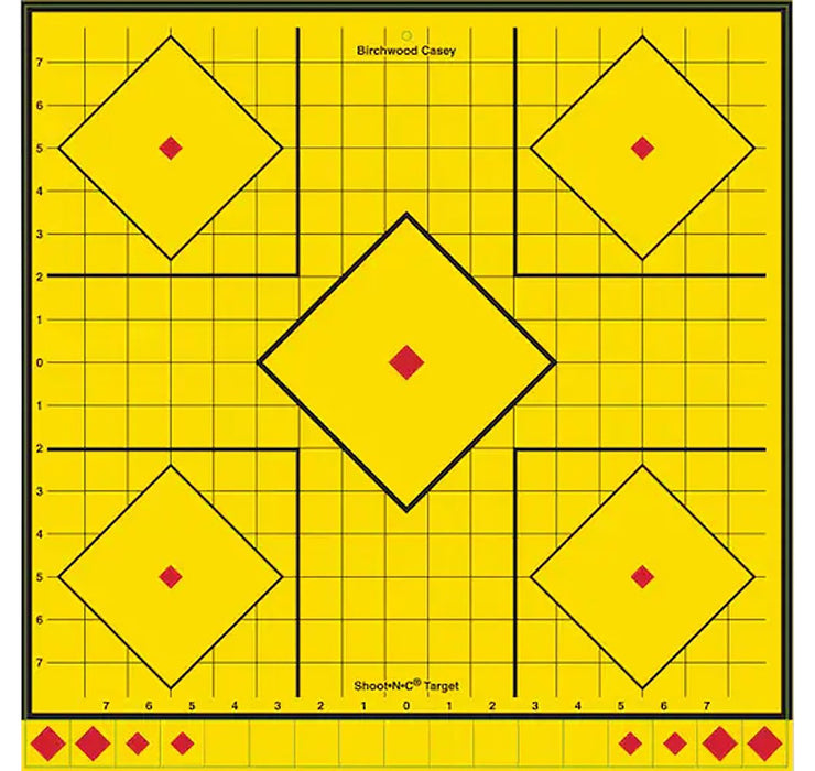 Birchwood Casey LRSIT-5PK Long Range  Self-Adhesive Paper Yellow 17.75" 5-Diamond 5 Pack