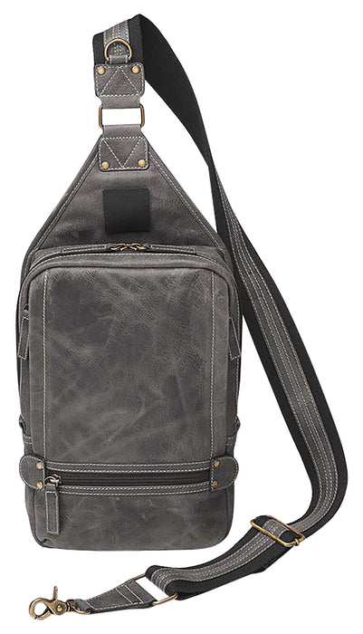 Gun Tote'n Mamas/Kingport GTMCZY108GREY Sling Backpack  Gray Leather Includes Standard Holster