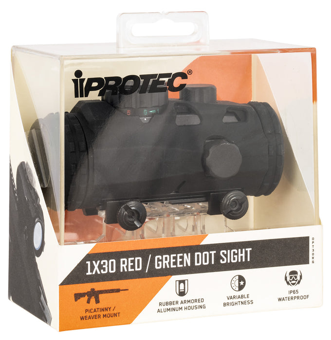 iProtec IPRELC0001 HD30  Black 1x30mm, 5 MOA Illuminated Red/Green Dot Reticle