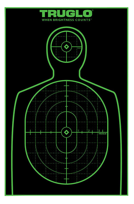 TruGlo TGTG13A25 Tru-See Handgun Target Black/Green Self-Adhesive Heavy Paper Universal Fluorescent Green 25 Pack