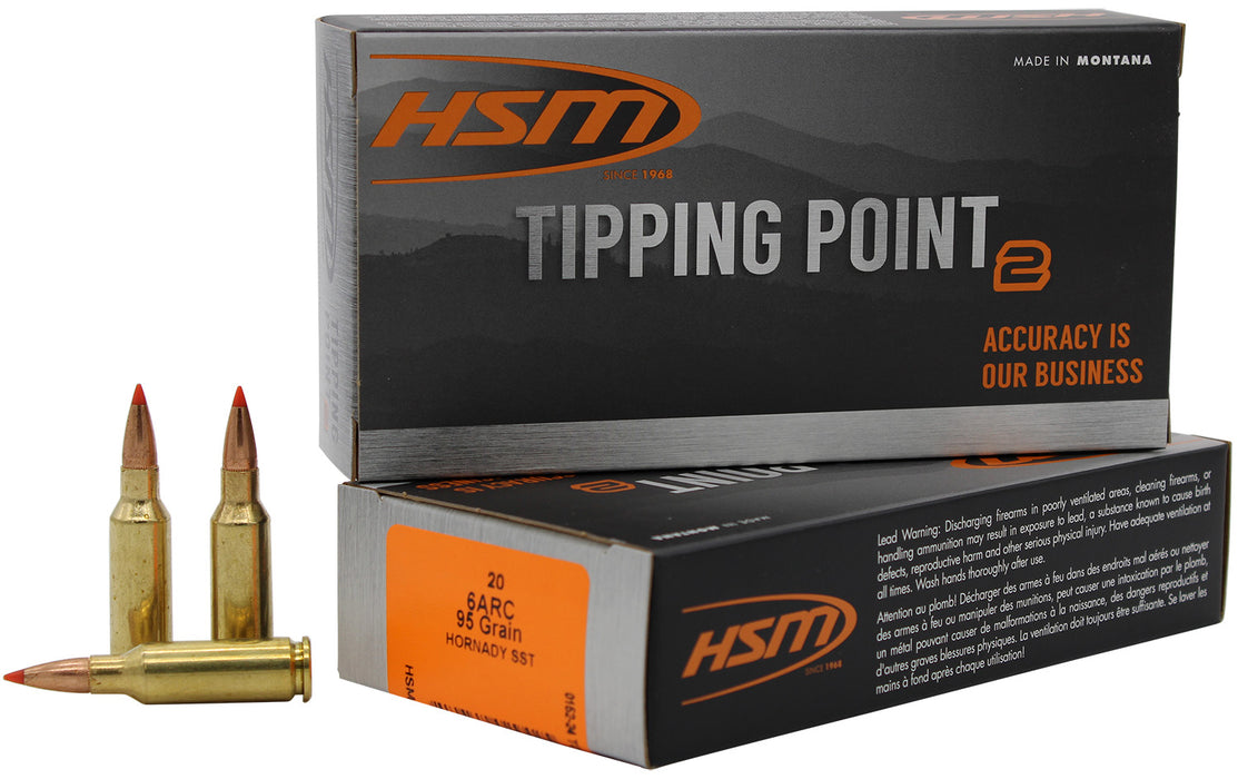 HSM 6ARC2N  Tipping Point 6mm ARC 95 gr 20 Per Box/ 25 Cs