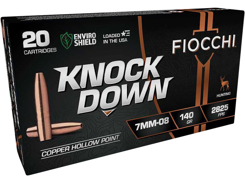 Fiocchi 7MM08CHA Knock Down Hunting 7mm-08 Rem 140 gr Hollow Point (HP) 20 Per Box/ 10 Cs