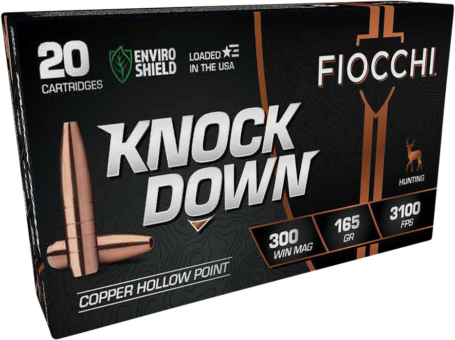 Fiocchi 300WMCHA Knock Down Hunting 300 Win Mag 165 gr Hollow Point (HP) 20 Per Box/ 10 Cs