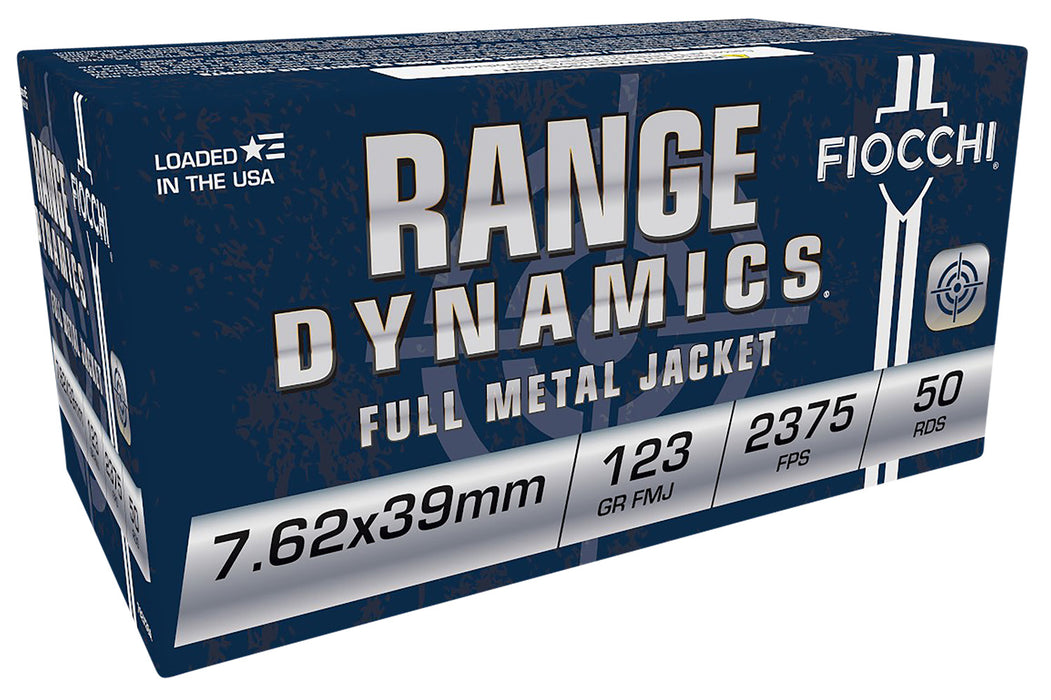 Fiocchi 762X39A Range Dynamics Rifle 7.62x39mm 123 gr Full Metal Jacket (FMJ) 50 Per Box/ 10 Cs