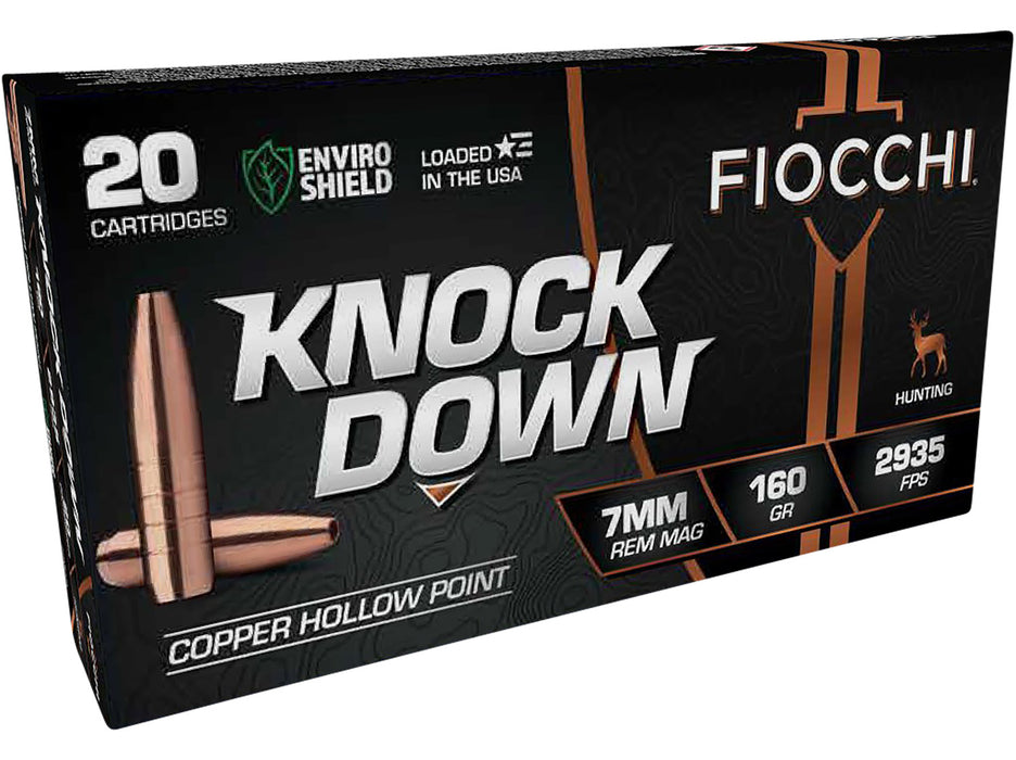 Fiocchi 7RMCHA Knock Down Enviro Shield 7mm Rem Mag 160 gr Hollow Point (HP) 20 Per Box/ 10 Cs