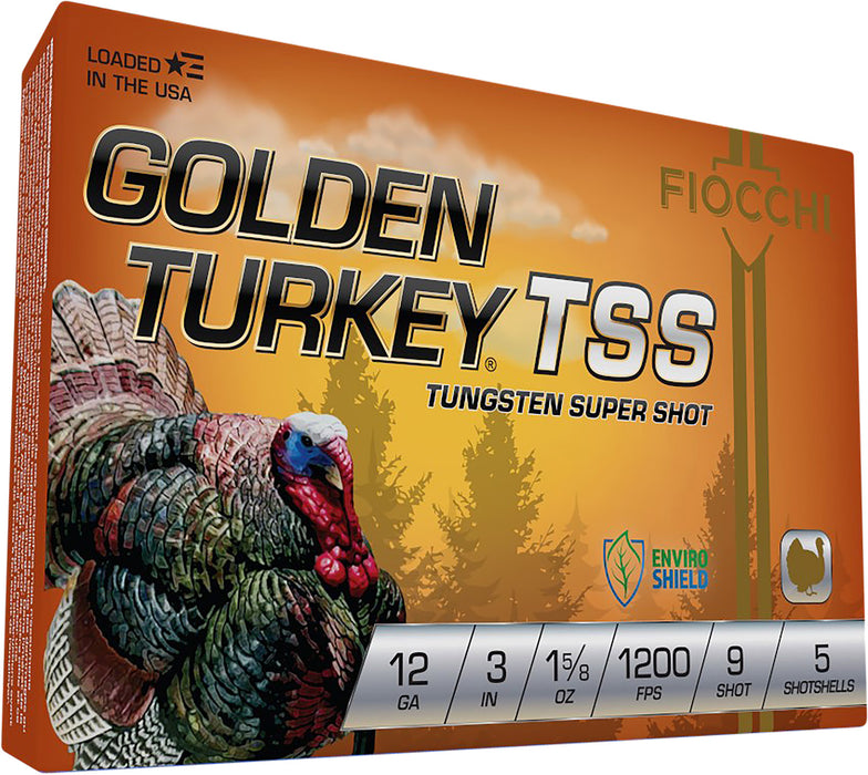 Fiocchi 123TSS9 Golden Turkey TSS 12 Gauge 3" 1 5/8 oz 9 Shot 5 Per Box/ 10 Cs