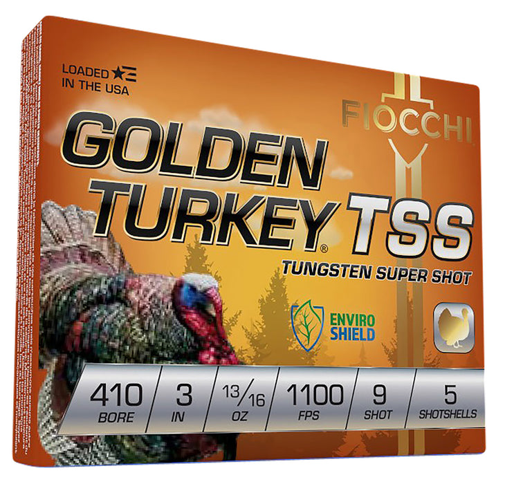 Fiocchi 410TSS9 Golden Turkey TSS .410 Bore 3" 13/16 oz 9 Shot 5 Per Box/ 10 Cs