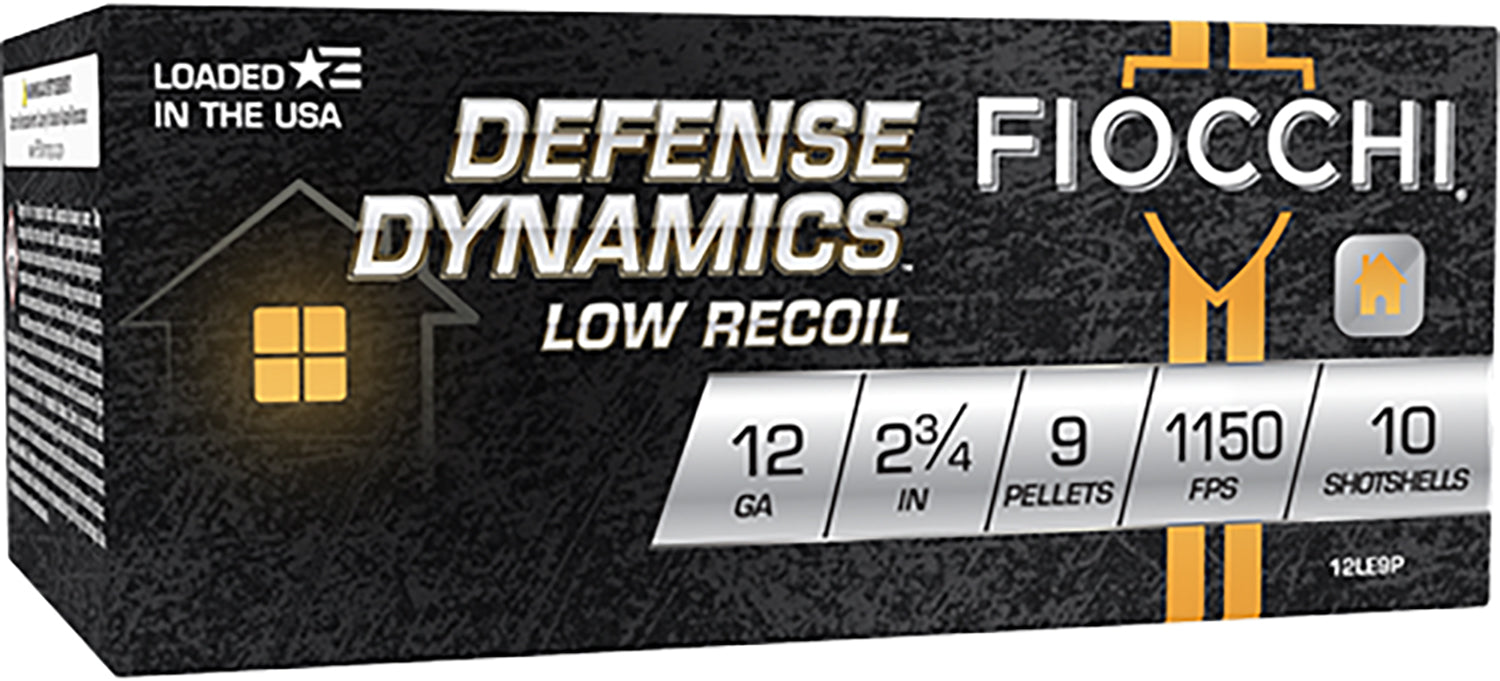 Fiocchi 12LE9P Field Dynamics Low Recoil 12 Gauge 2.75" 1 Buck Shot 10 Per Box/ 25 Cs