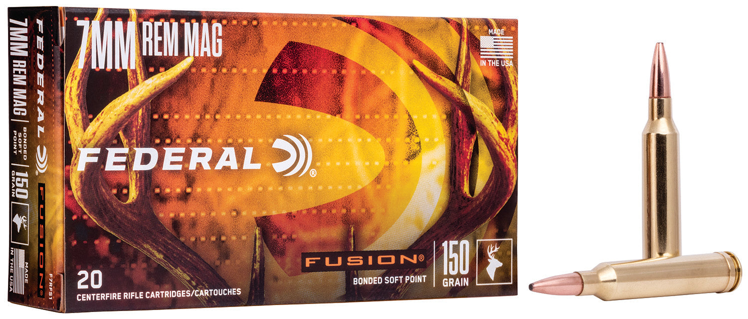 Federal F7RFS1 Fusion  7mm Rem Mag 150 gr Fusion Soft Point 20 Per Box/10 Cs