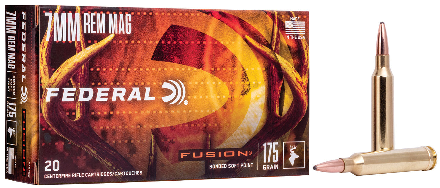 Federal F7RFS2 Fusion  7mm Rem Mag 175 gr Fusion Soft Point 20 Per Box/10 Cs