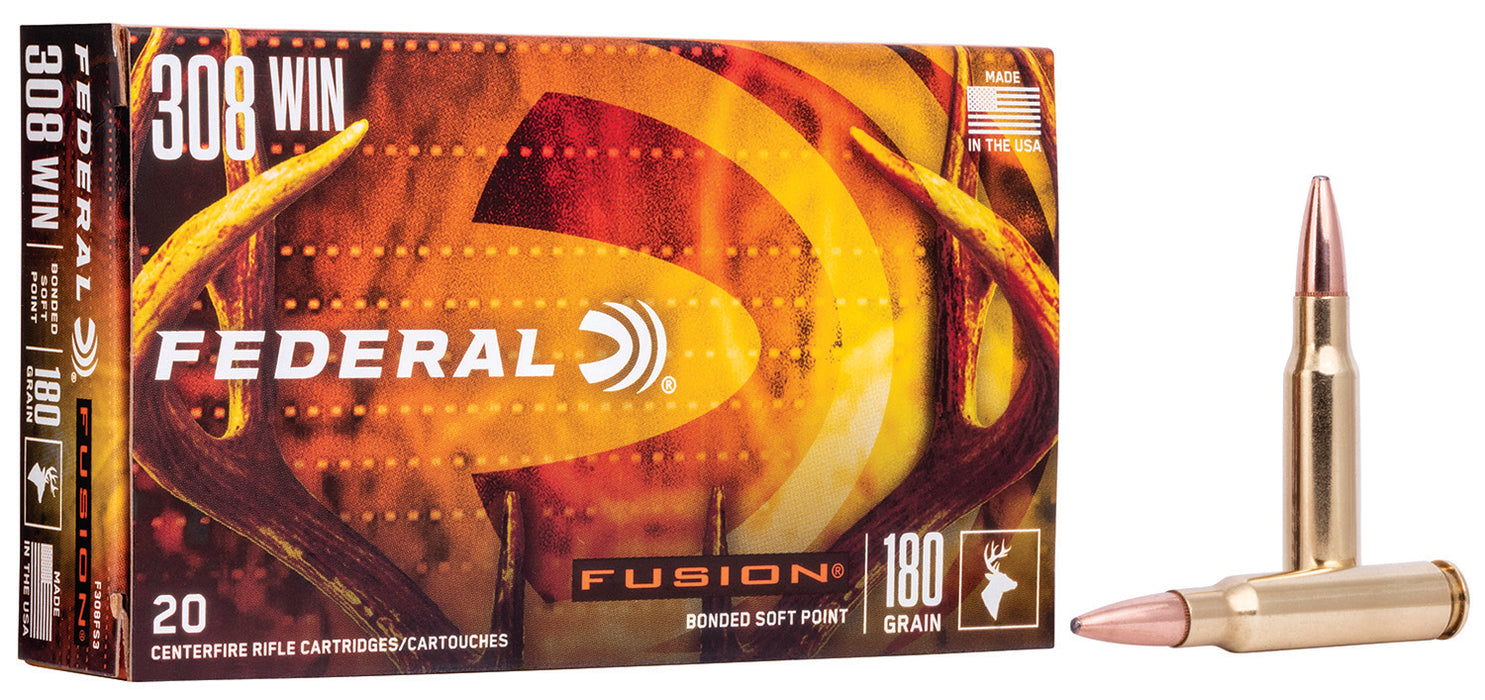 Federal F308FS3 Fusion  308 Win 180 gr Fusion Soft Point 20 Per Box/10 Cs