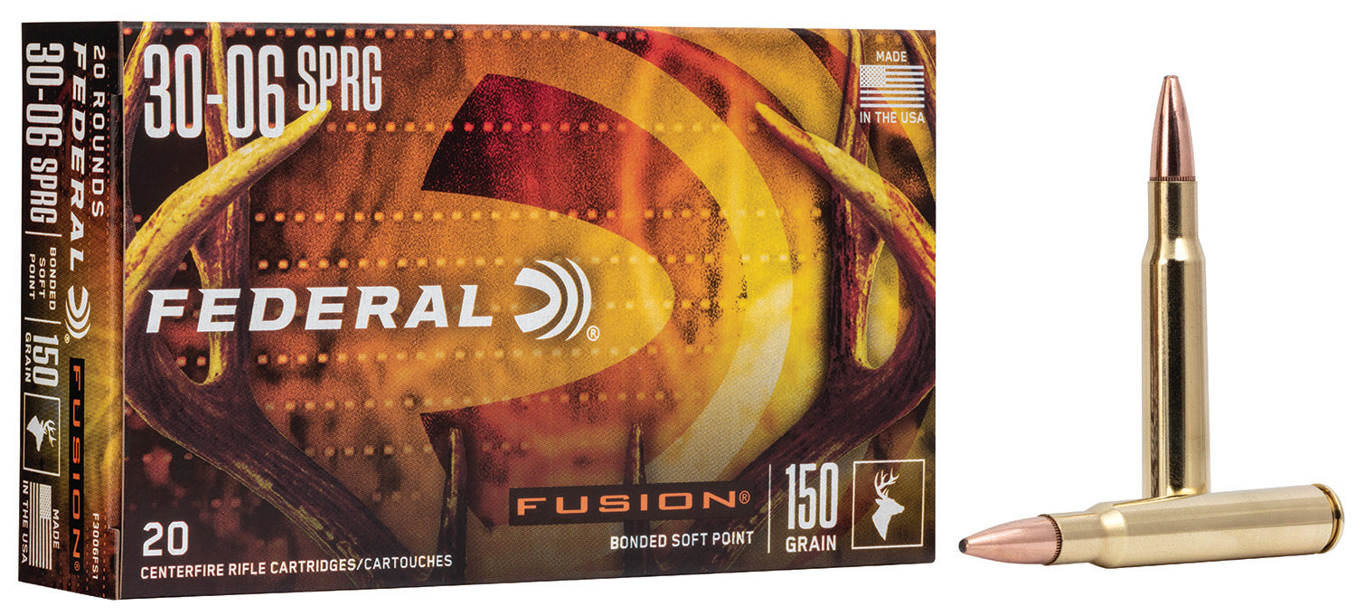 Federal F3006FS1 Fusion  30-06 Springfield 150 gr Fusion Soft Point 20 Per Box/10 Cs