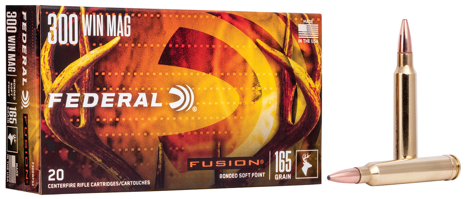 Federal F300WFS2 Fusion  300 Win Mag 165 gr Fusion Soft Point 20 Per Box/10 Cs