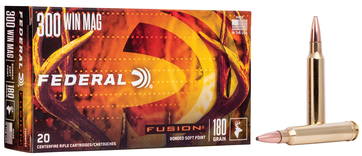 Federal F300WFS3 Fusion  300 Win Mag 180 gr Fusion Soft Point 20 Per Box/10 Cs