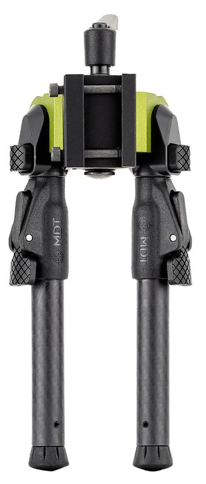 Mdt Sporting Goods Inc 105561GRN GRND-POD  Green/Black 4.50"-9" Carbon Fiber/Aluminum, Adj. Throw Lever, 4 Leg Postitions, Fits ARCA Rail & RRS Dovetail