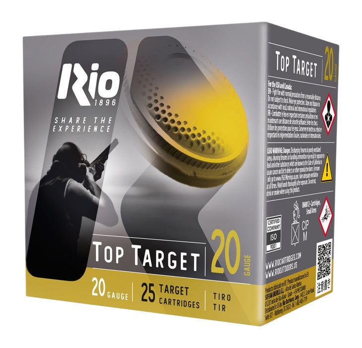 Rio Ammunition TT209 Top Target  20 Gauge 2.75" 7/8 oz 9 Shot 25 Per Box/ 10 Case