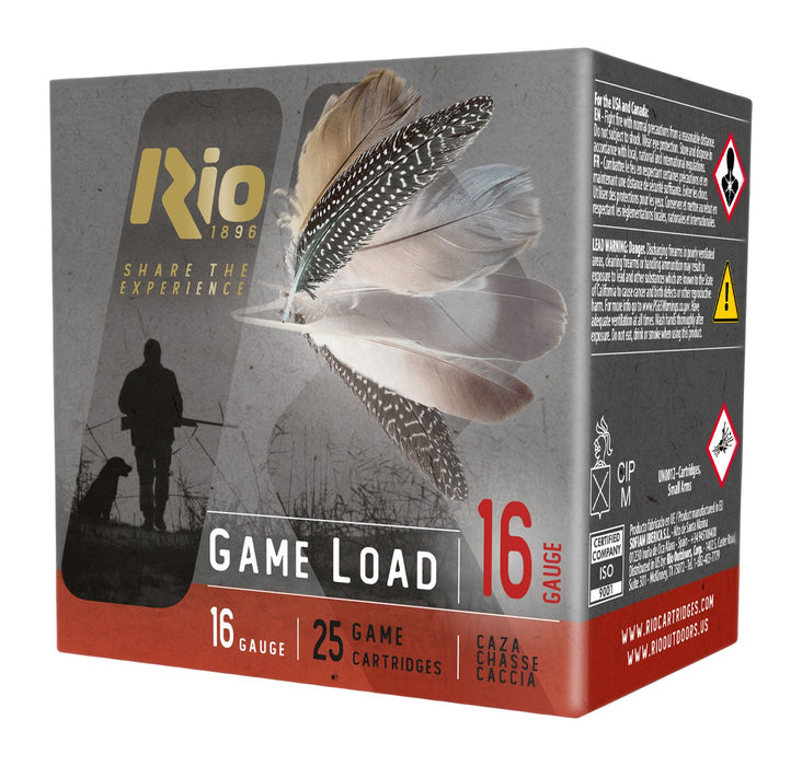 Rio Ammunition RCHV168 Game Load  16Gauge 2.75" 1 1/8oz 8Shot 25 Per Box/10 Case