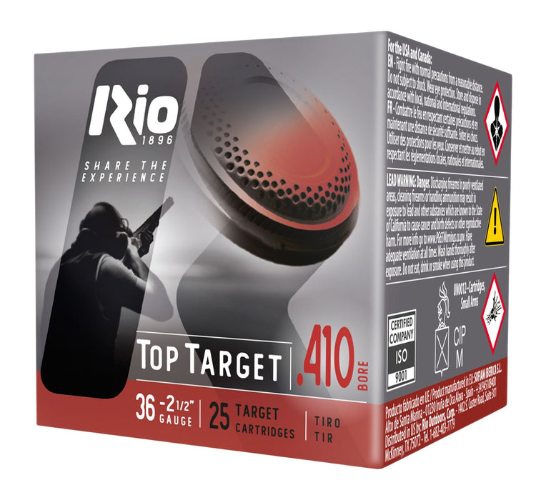 Rio Ammunition RC3675 Top Target  410 Gauge 2.50" 1/2 oz 7.5 Shot 25 Per Box/10 Case