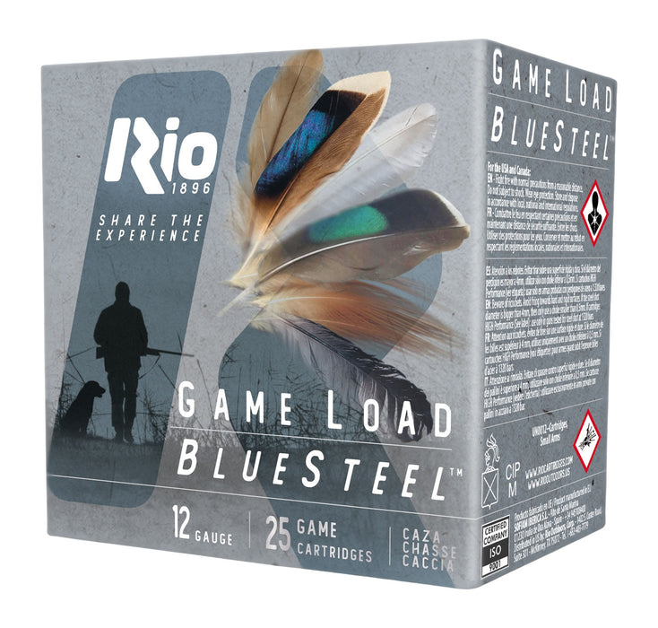 Rio Ammunition GLBS327 Game Load BlueSteel  12Gauge 2.75" 1 1/8oz 7Shot 25 Per Box/10 Case