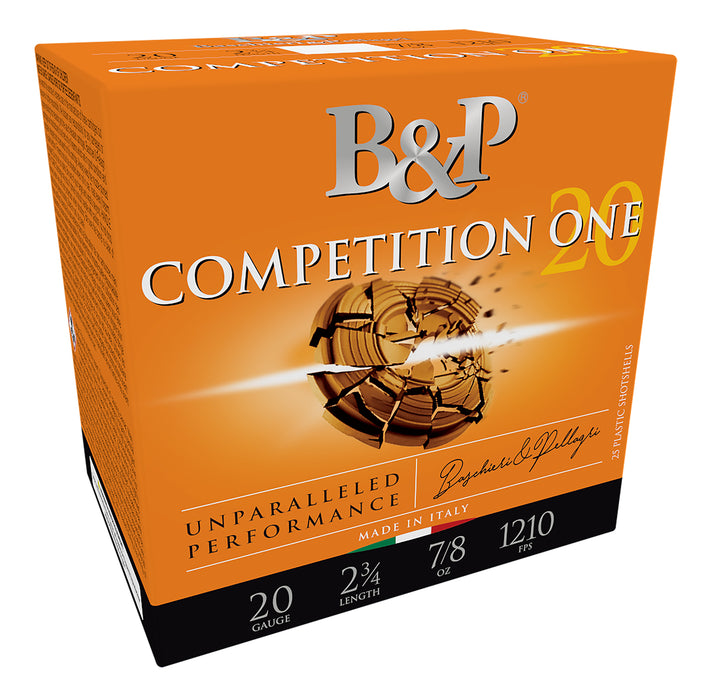 B&P 20B78CP8 Competition ONE Lead 20 Gauge 2.75" 7/8 oz 8 Shot 25 Per Box/ 10 Case