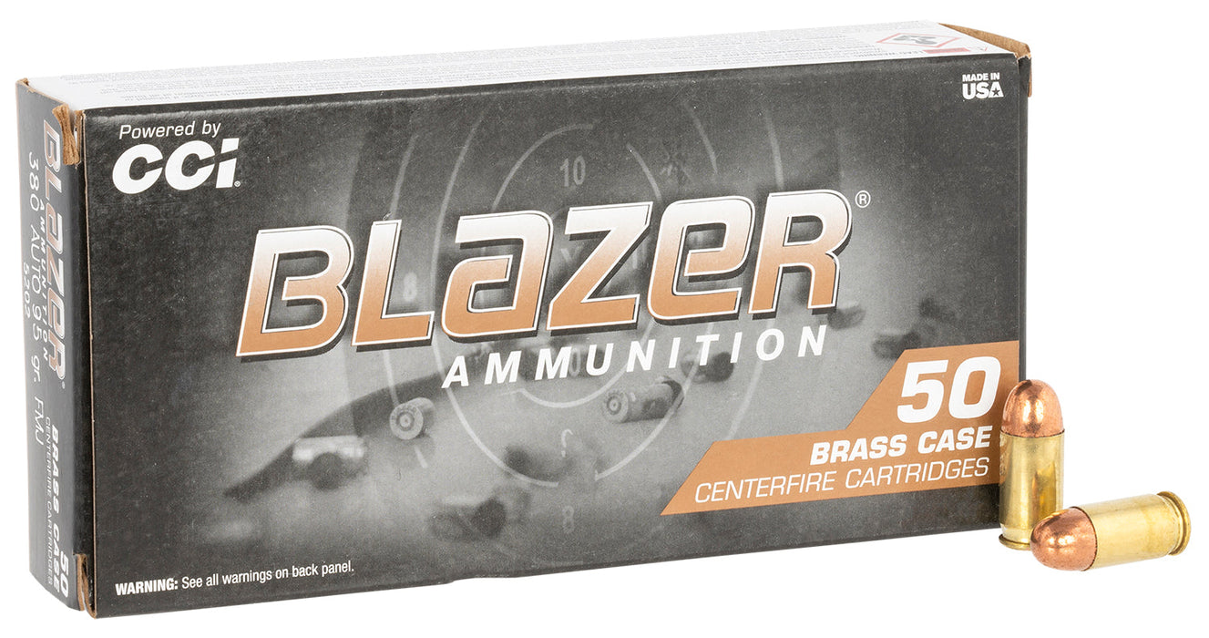 CCI 5202 Blazer Brass  380 ACP 95 gr Full Metal Jacket (FMJ) 50 Per Box/ 20 Cs